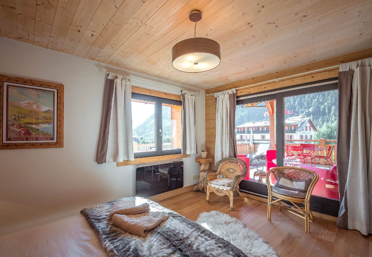 Apartment in Chamonix-Mont-Blanc - Les Ecrins des Bossons - Terrasse - vue Mt.Blanc