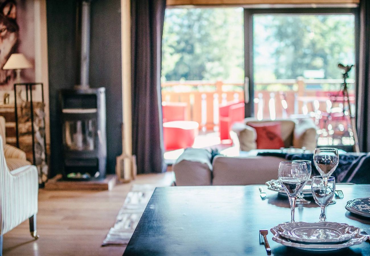 Apartment in Chamonix-Mont-Blanc - Les Ecrins des Bossons - Terrasse - vue Mt.Blanc