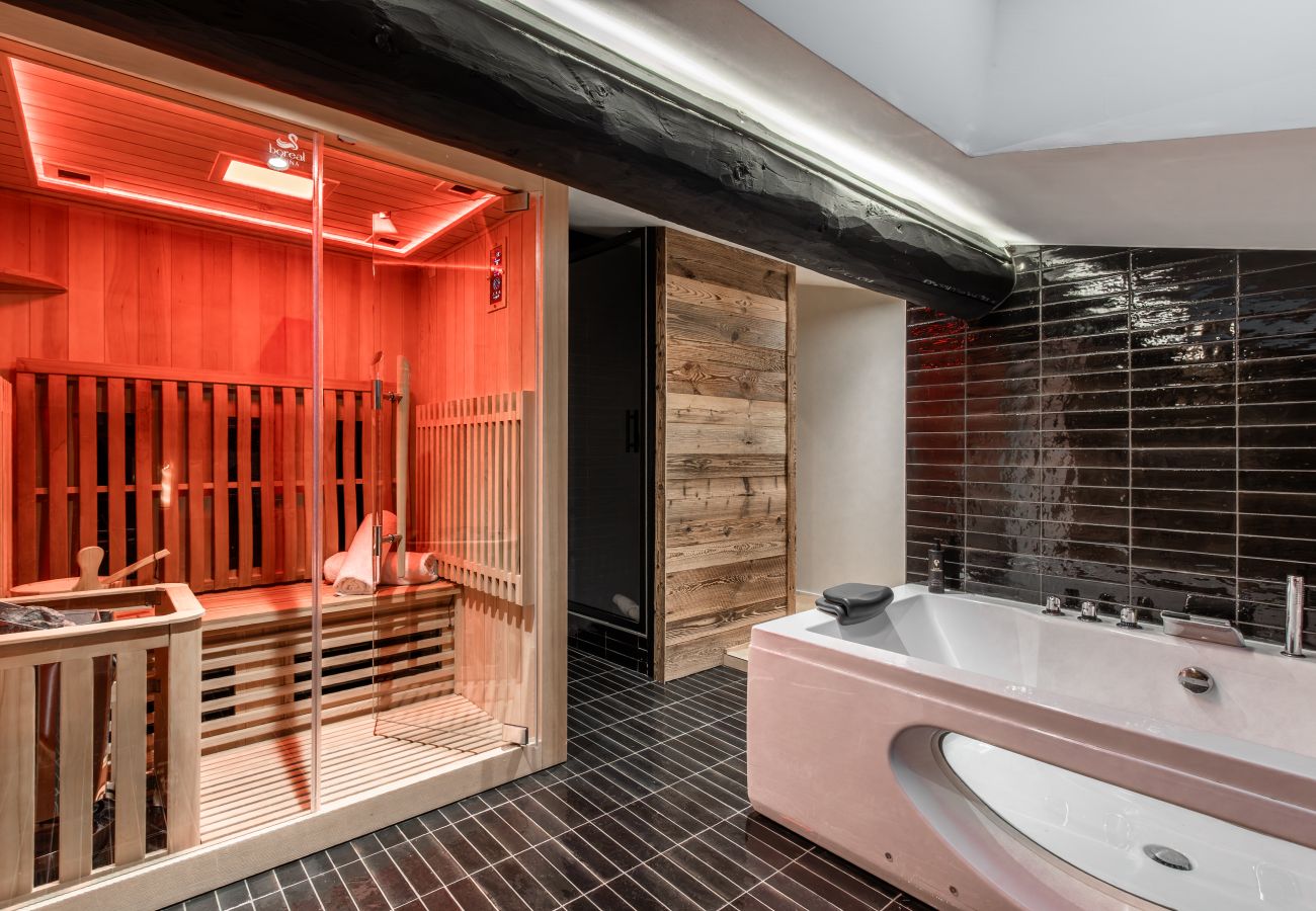 Apartment in Demi-Quartier - Le Black Wood - Chalet famille avec sauna, balnéo