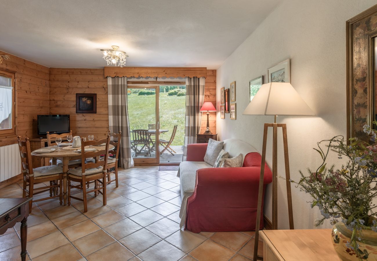 Apartment in Les Houches - Les Grandes Jorasses 3 - Jardin - Vue massif Mont