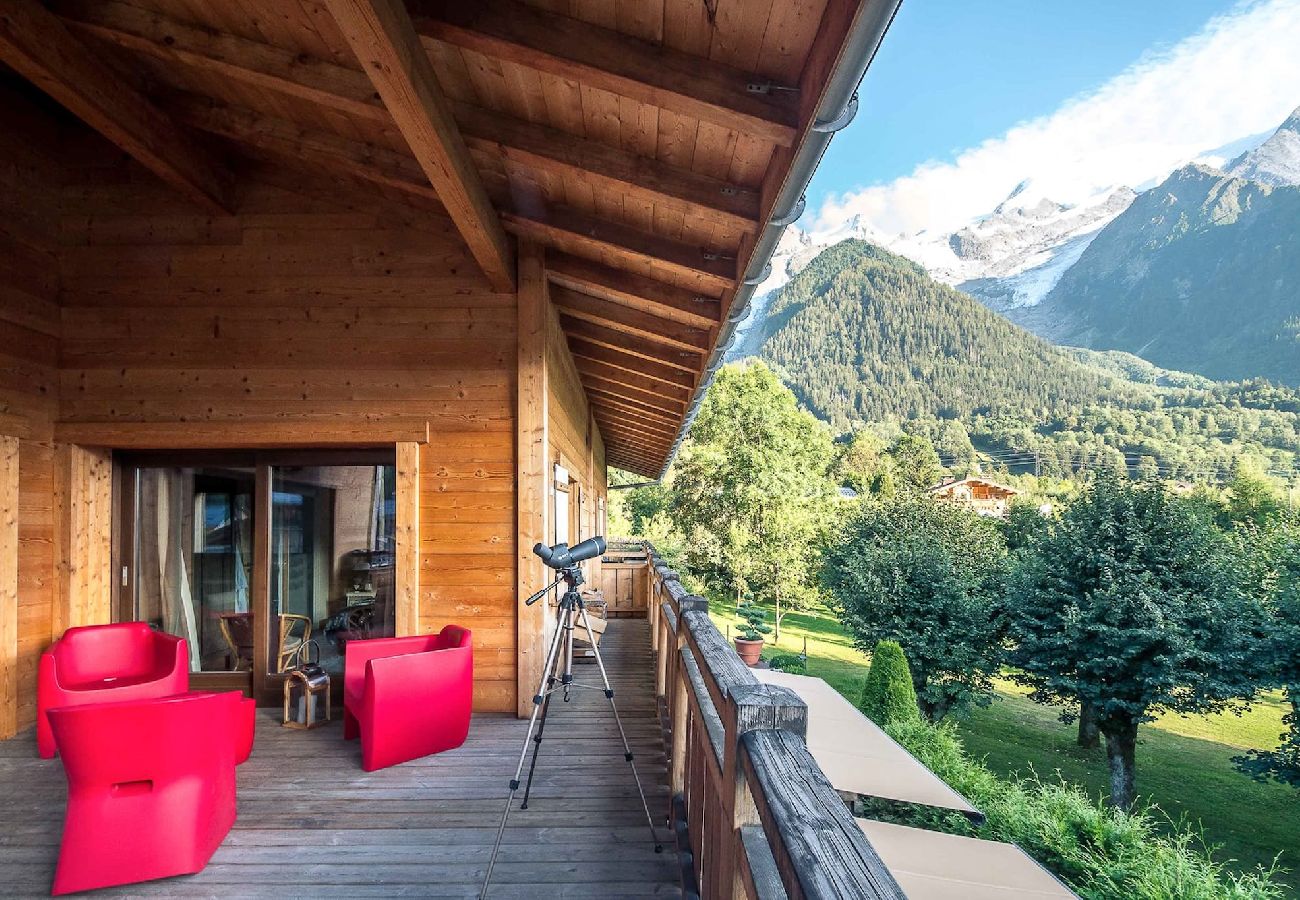 Apartamento en Chamonix-Mont-Blanc - Les Ecrins des Bossons - Terrasse - vue Mt.Blanc