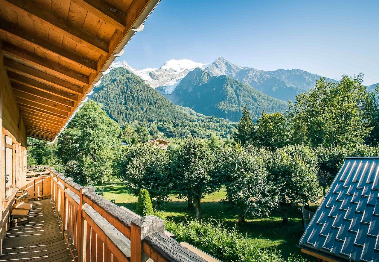 Apartamento en Chamonix-Mont-Blanc - Les Ecrins des Bossons - Terrasse - vue Mt.Blanc