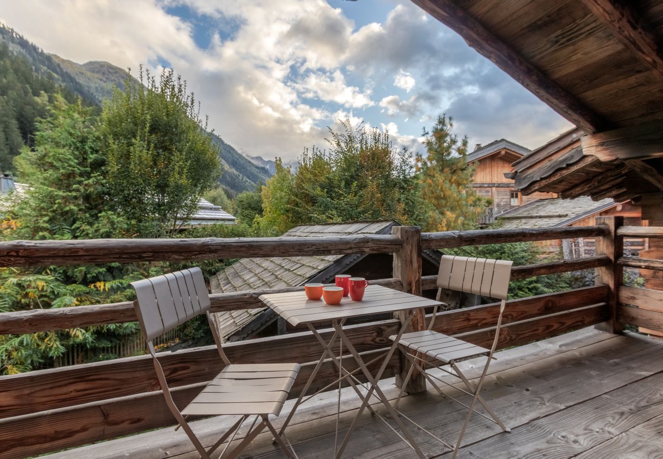 Apartamento en Chamonix-Mont-Blanc - Le Grand Champs - Terrasse avec vue Mt.Blanc