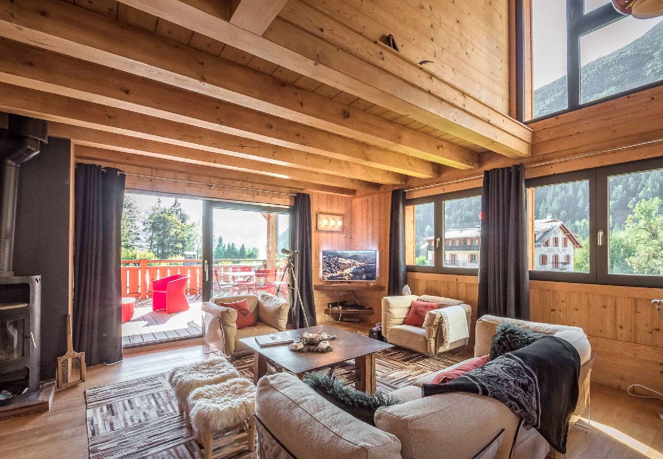 Appartement à Chamonix-Mont-Blanc - Les Ecrins des Bossons - Terrasse - vue Mt.Blanc