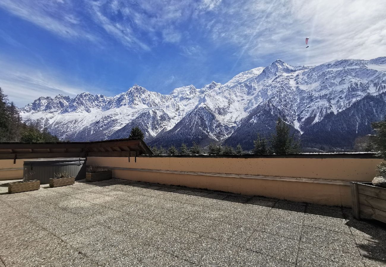 Appartement à Les Houches - Betulle 2 - Grande terrasse face au Mont-Blanc