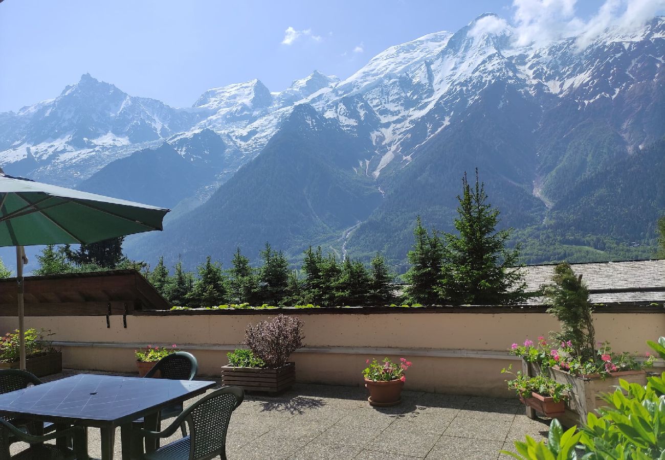 Appartement à Les Houches - Betulle 2 - Grande terrasse face au Mont-Blanc