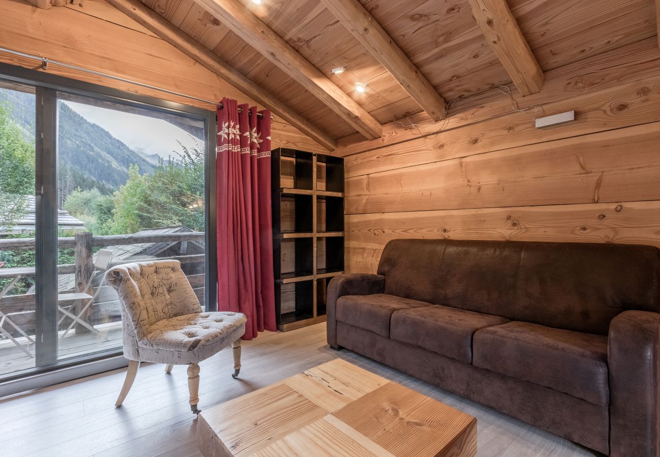 Appartement à Chamonix-Mont-Blanc - Le Grand Champs - Terrasse avec vue Mt.Blanc