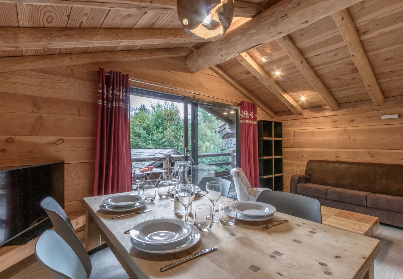 Appartement à Chamonix-Mont-Blanc - Le Grand Champs - Terrasse avec vue Mt.Blanc