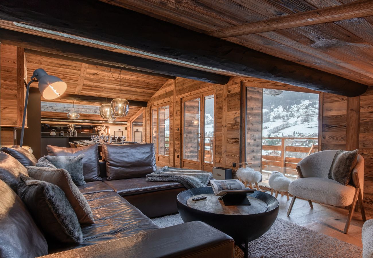 Appartement à Demi-Quartier - Le Black Wood - Chalet famille avec sauna, balnéo