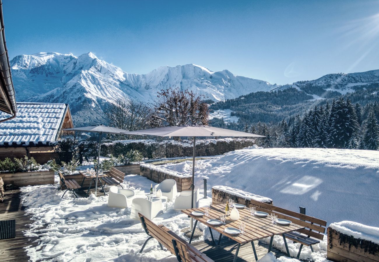 Chalet em Saint-Gervais-les-Bains - Chalet Remy - Chalet de luxe privé - Vues à 360°